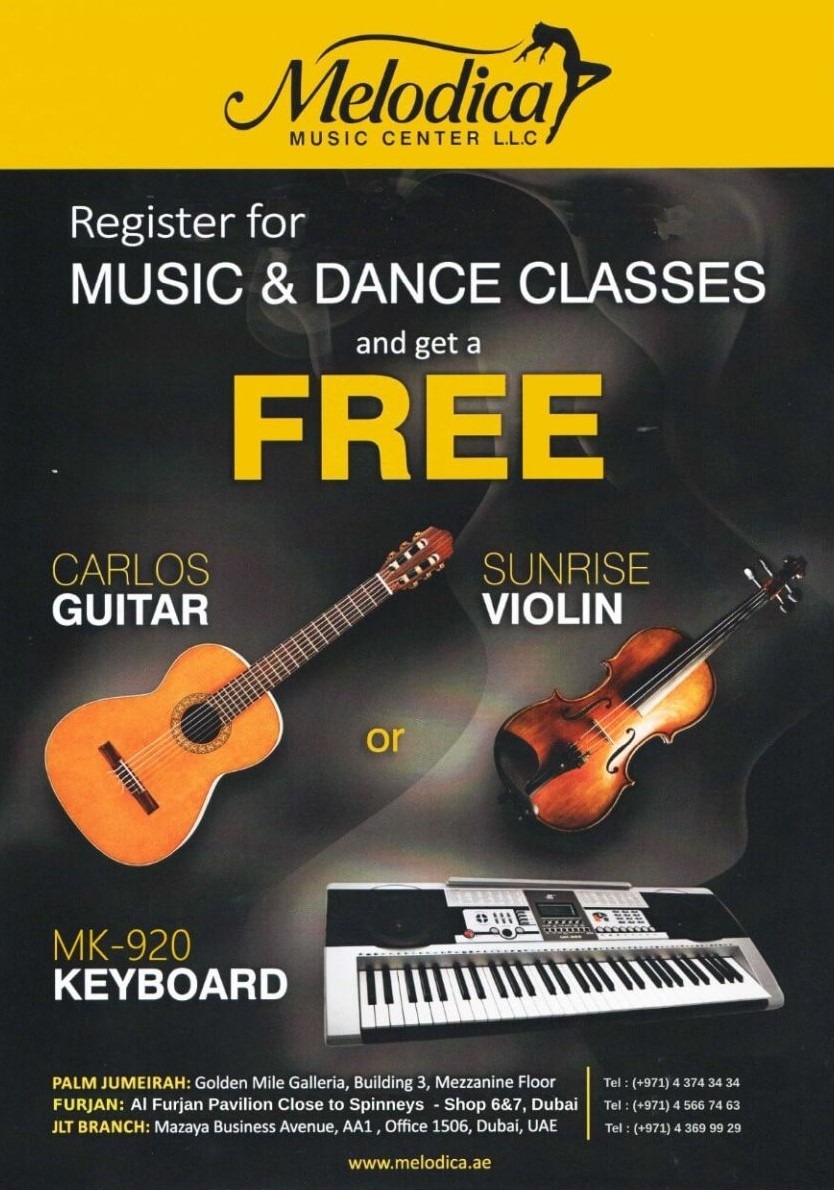 Offer: Register at Melodica and Get a Free Guitar, Violin or a Keyboard Offer: Register at Melodica and Get a Free Guitar, Violin or a Keyboard